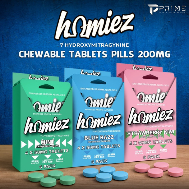 Homiez 7 Hydroxy Tablets Pills 200MG flavors Features