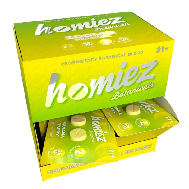 Homiez Botanical Cat Claw Tablets 50MG Banana Taffy