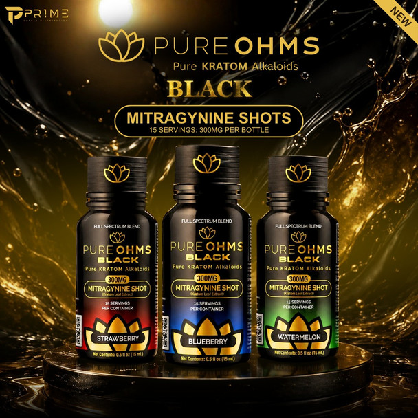 Flavors - Pure Ohms Black Mitragynine Shots 300MG