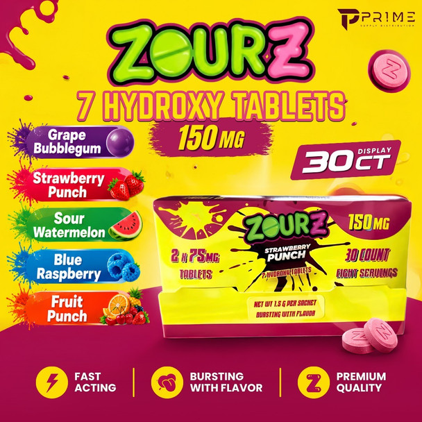 ZourZ 7 Hydroxy Tablets 150MG flavors Features