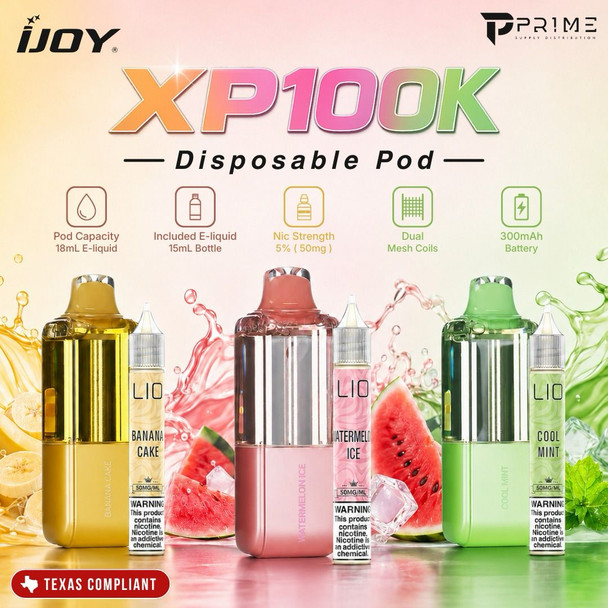 iJoy XP100K Disposable Pod Texas Compliant Features