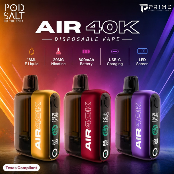 Pod Salt Air 40k Vape Texas Compliant Features