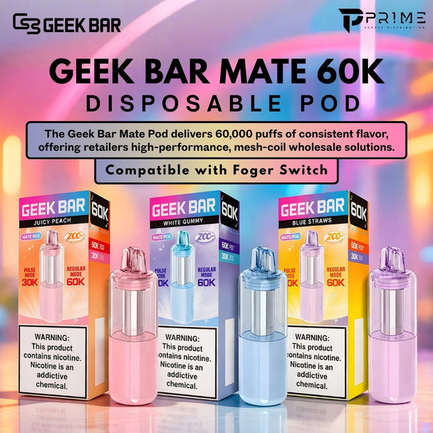 Geek Bar Mate 60K Disposable Pod Texas Compliant