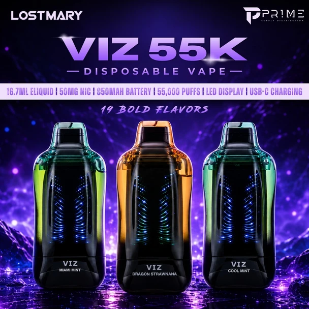 Lost Mary VIZ 55K Disposable Vape Texas Compliant Features