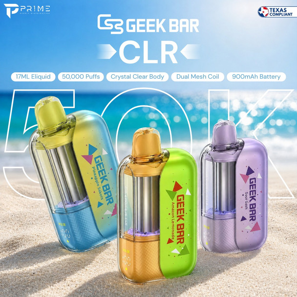 Geek Bar CLR 50K Disposable Vape Texas Compliant flavors Features