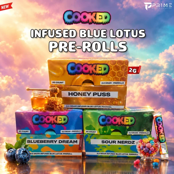 Cooked Blue Lotus Pre Rolls 2G flavors Features