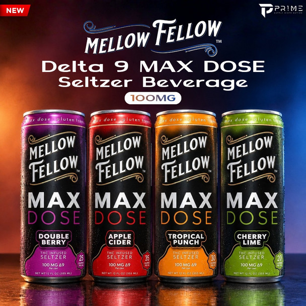 Mellow Fellow Delta 9 Seltzer Drinks 100MG Features
