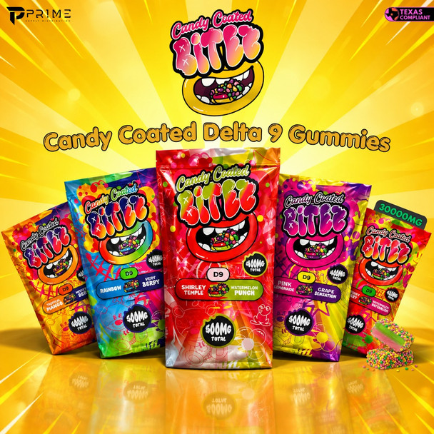 BITEZ Candy Coated Delta 9 Gummies 30000MG Features