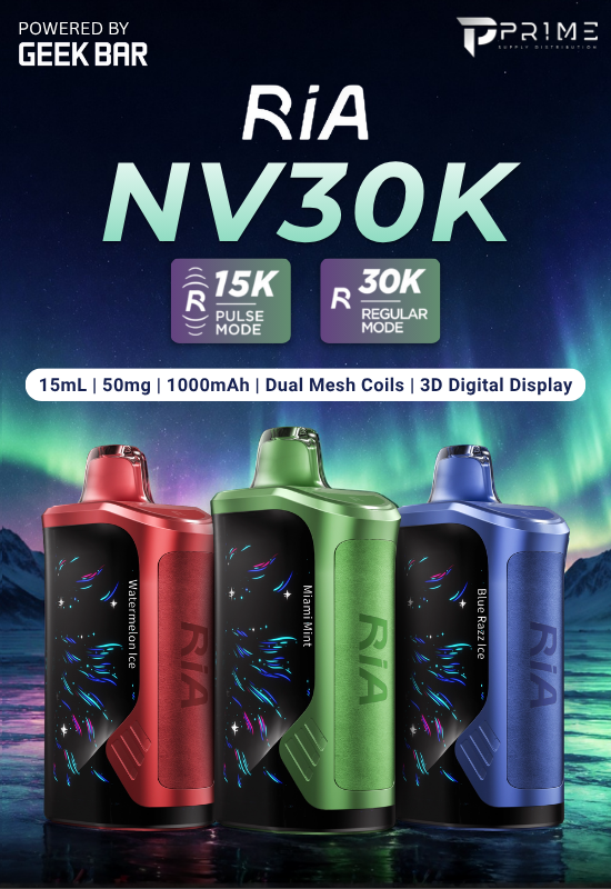 RIA NV30K Disposable Vape by Geek Bar Texas Compliant