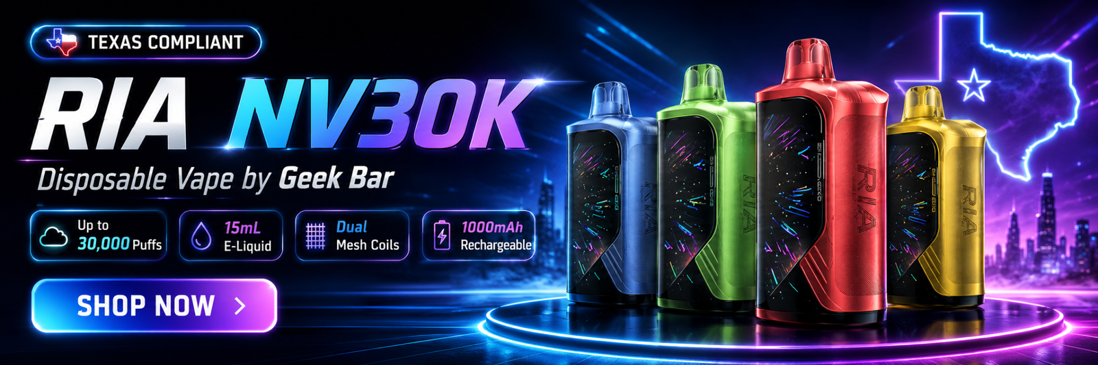 RIA NV30K Puffs Vape by Geek Bar