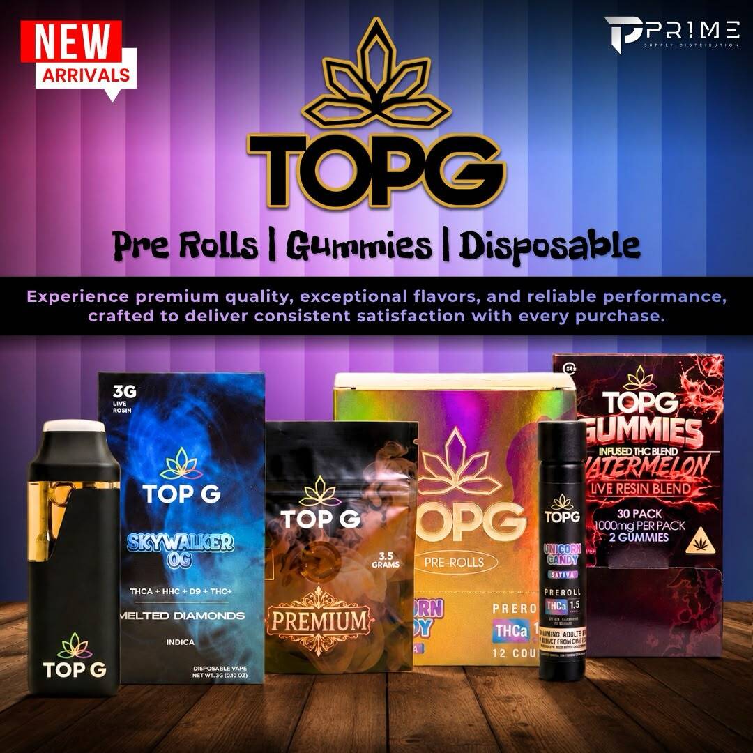 Top G Wholesale THCA Pre Rolls Gummies Disposables and Flower