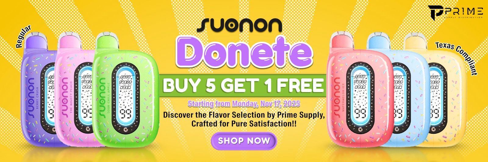 Suonon Donete 50k Puffs & Texas Compliant Black Friday