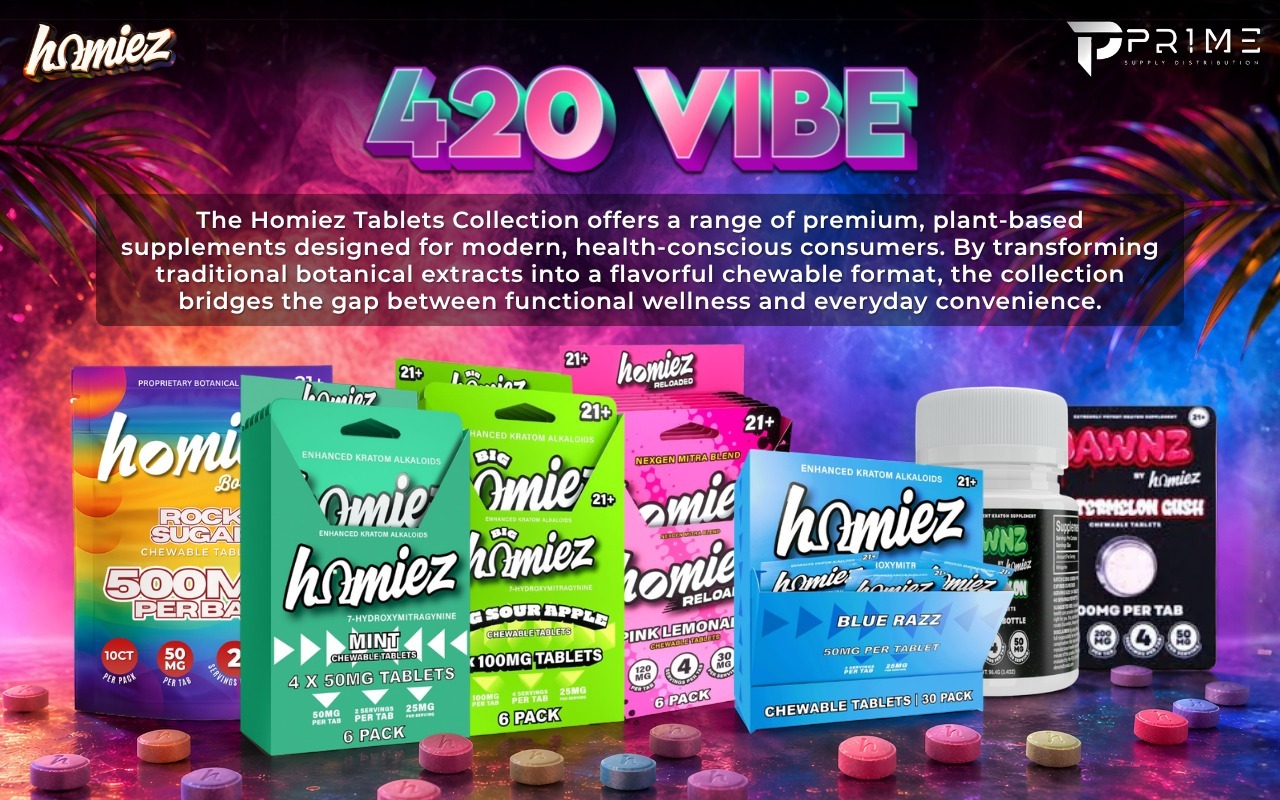 420 Homiez Tablets Wholesale Collection: Kratom & Cat Claw Botanical Line