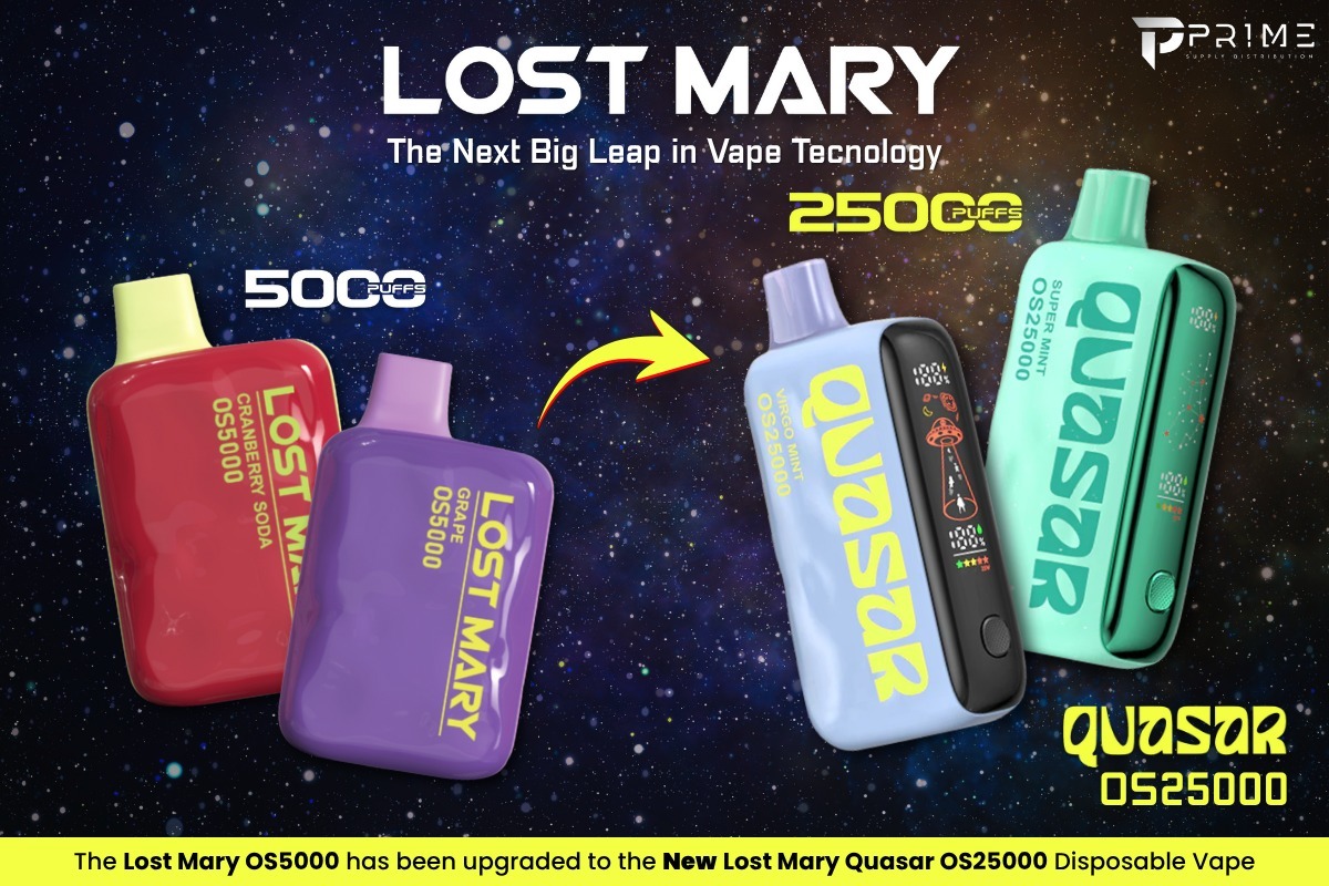 The Lost Mary Quasar OS25000 With LED Screen: The Official Upgrade to the  Lost Mary Vape OS5000 - PRIME SUPPLY DISTRO