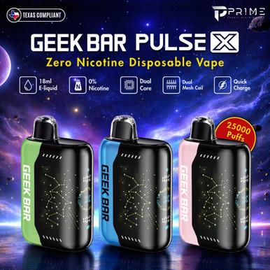 Geek Bar Pulse X 25K Zero Nicotine Vape Texas Compliant