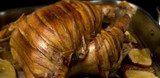 Bacon-Wrapped Turkey with Pear Cider Gravy