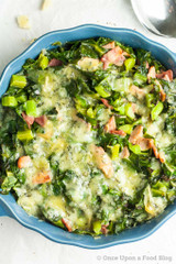 Cheesy Bacon Spring Greens