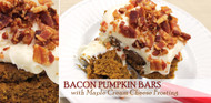 Bacon Pumpkin Bars with Maple Cream Cheese Frosting