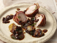 Bacon Wrapped Pork Tenderloin with Sour Cherry Sauce