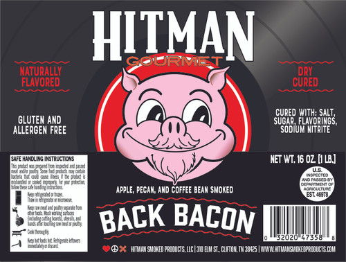Back bacon label