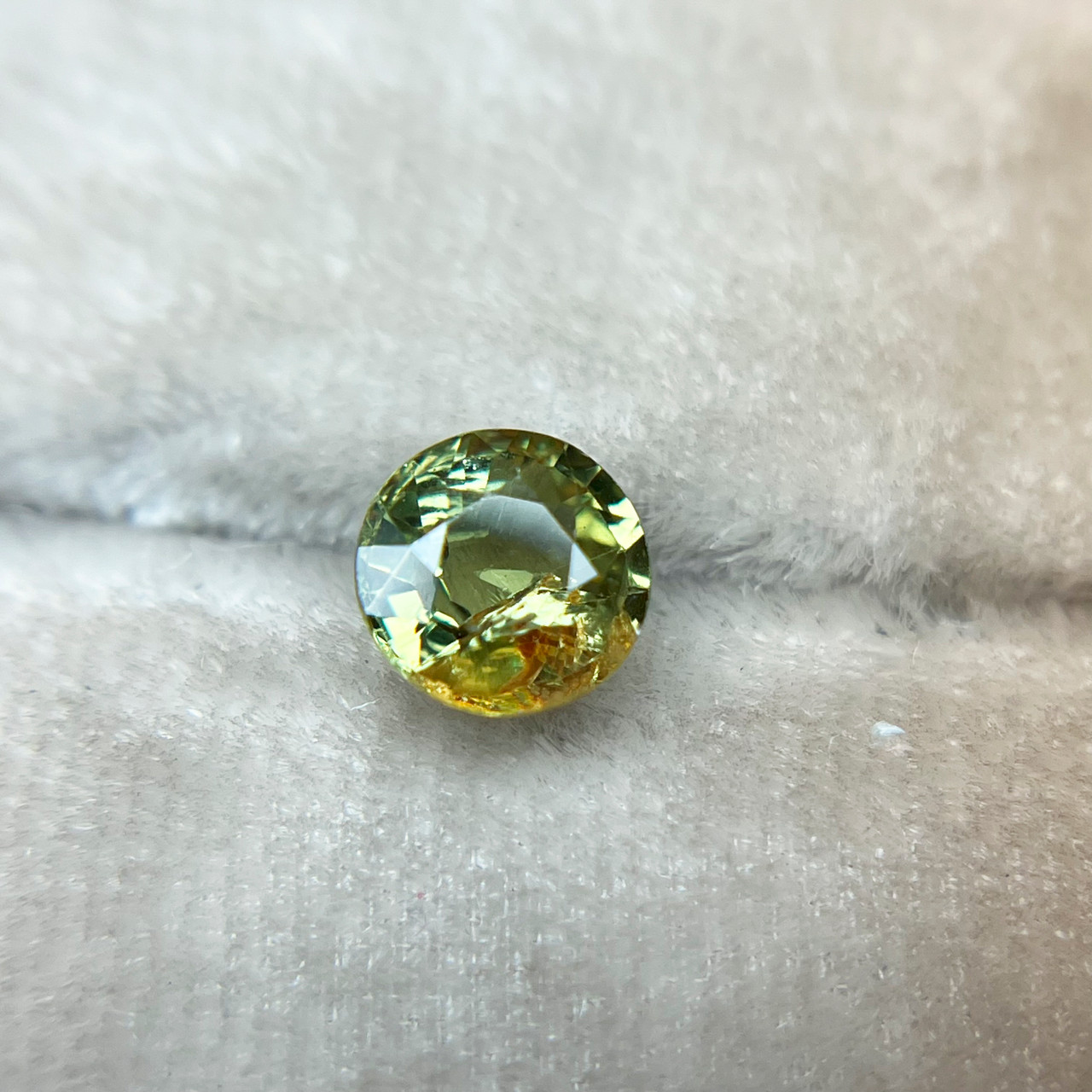 Golden Lime Green Particolored Montana Sapphire Gemstone
