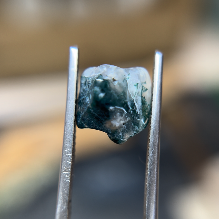 Forest Green Uncut Moss Agate Loose Gemstone | Olivia Ewing