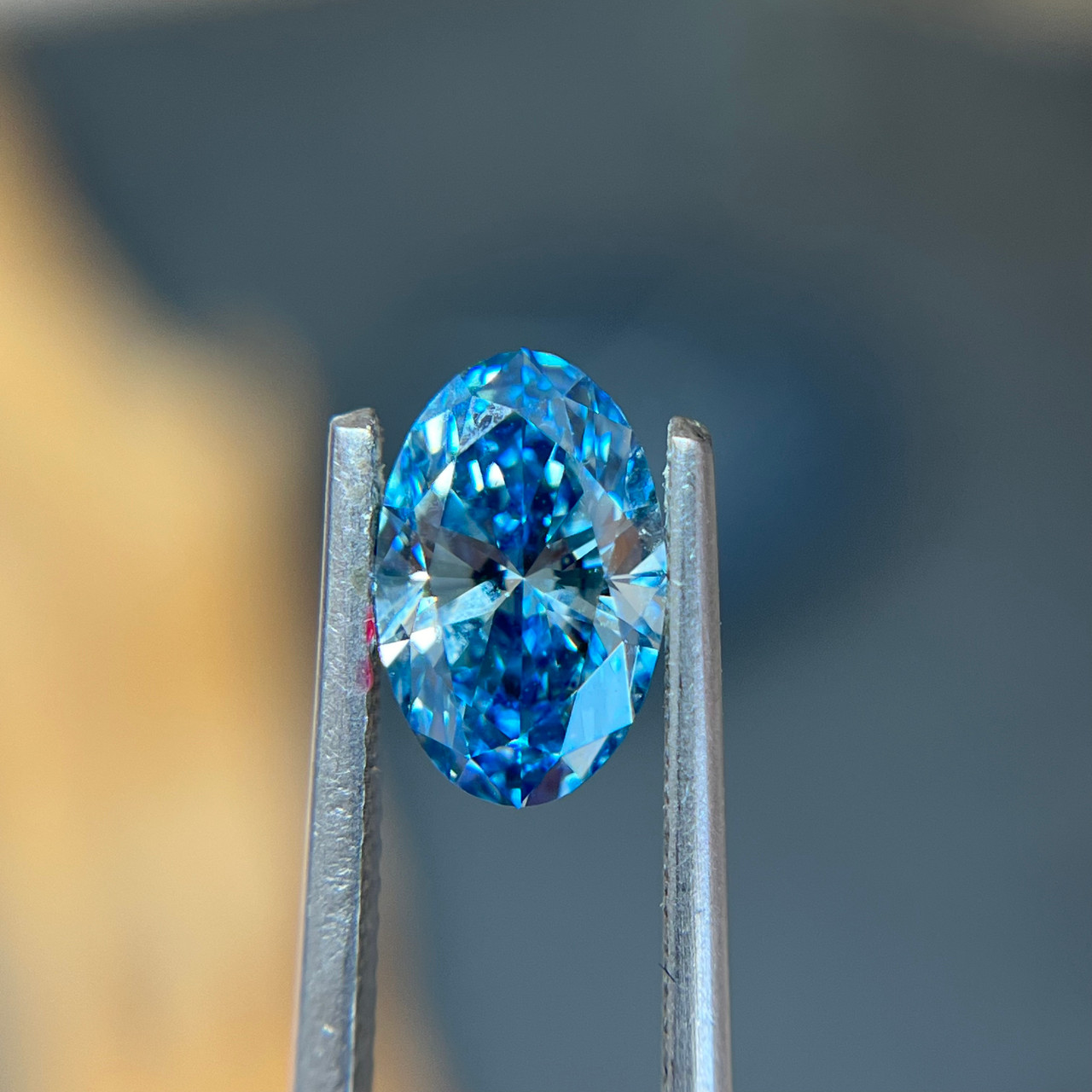Oval Fancy Vivid Blue Lab Grown Diamond | Loose Gemstone