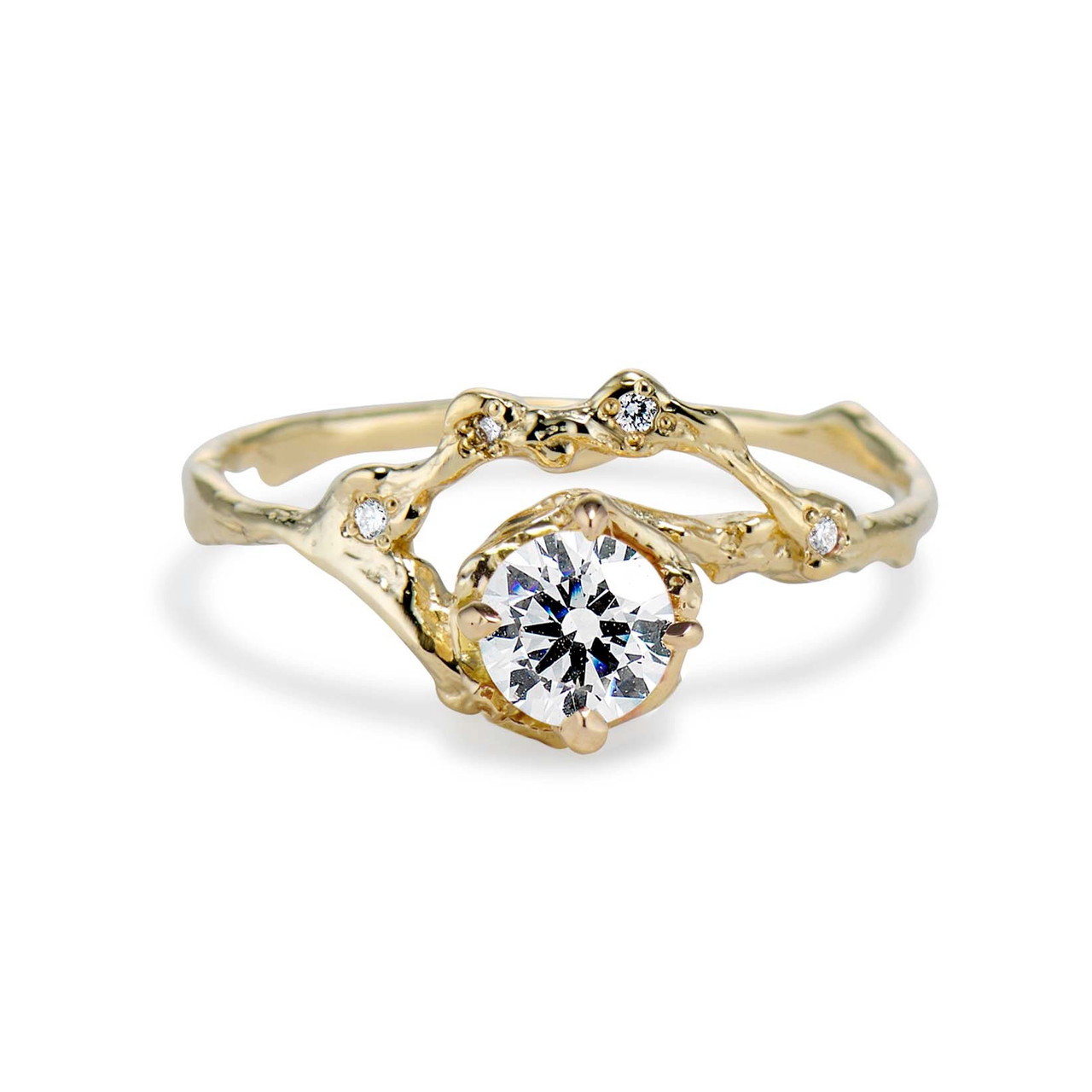 Naples Round Diamond Half Halo Engagement Ring