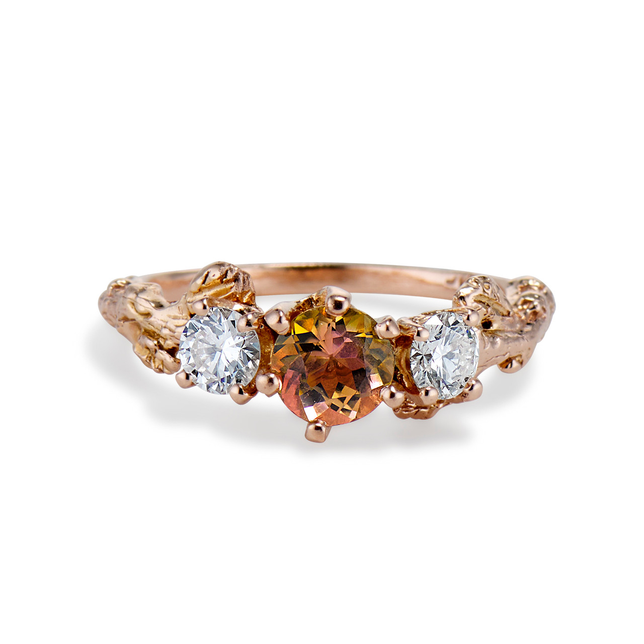 Olivia Ewing Grace Three Stone Ring With Tourmaline And Diamond Olivia Ewing Grace Three Stone Ring With Tourmaline And Diamond