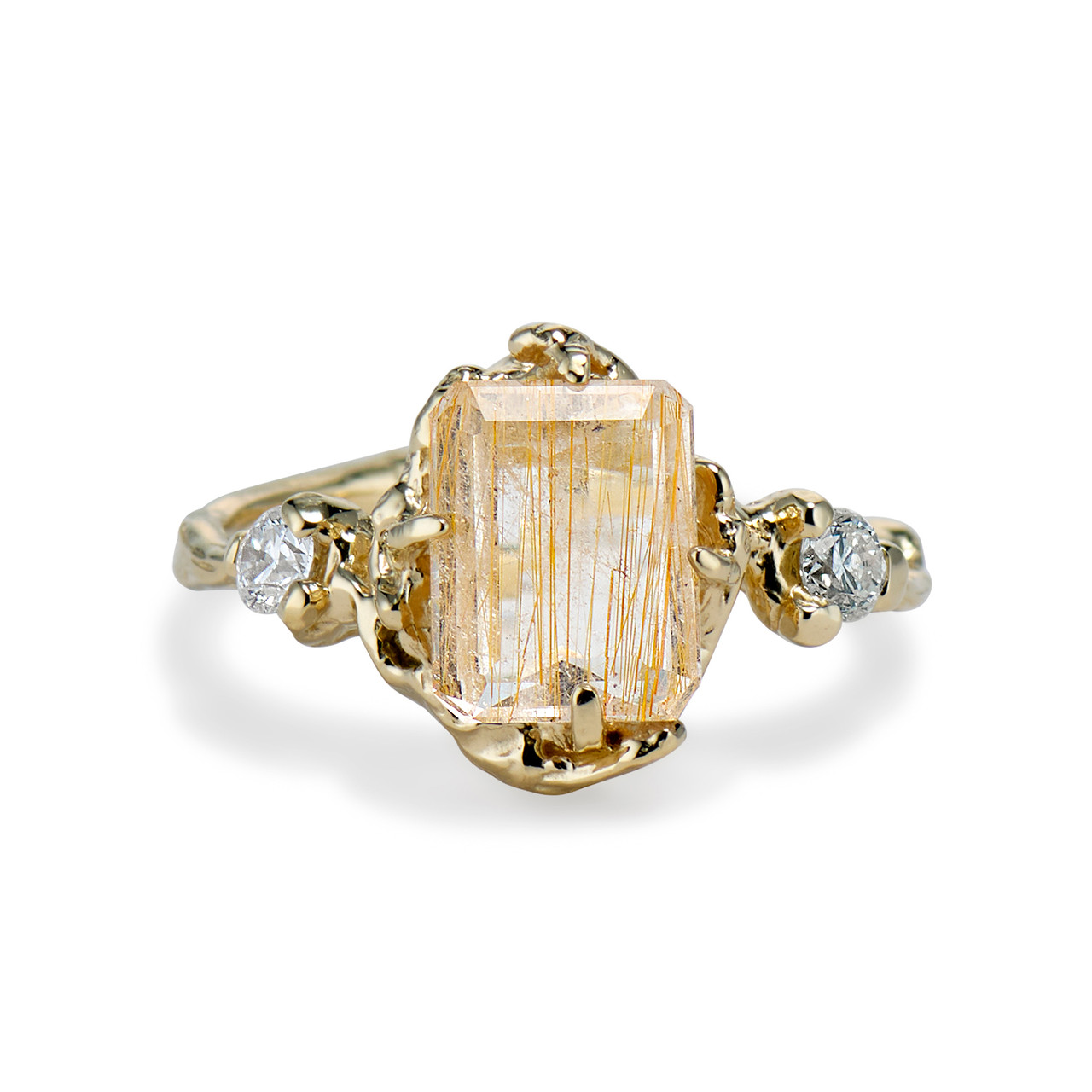 Naples Rutilated Quartz Trio Ring