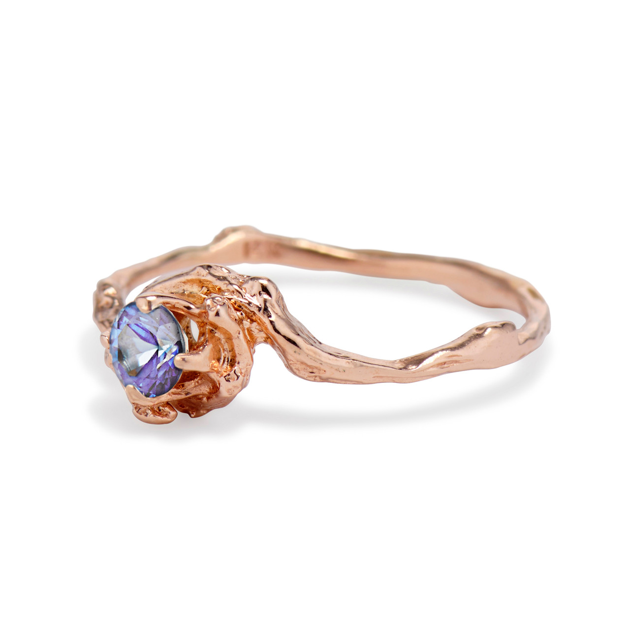 Purple Montana Sapphire Solitaire Ring | Olivia Ewing