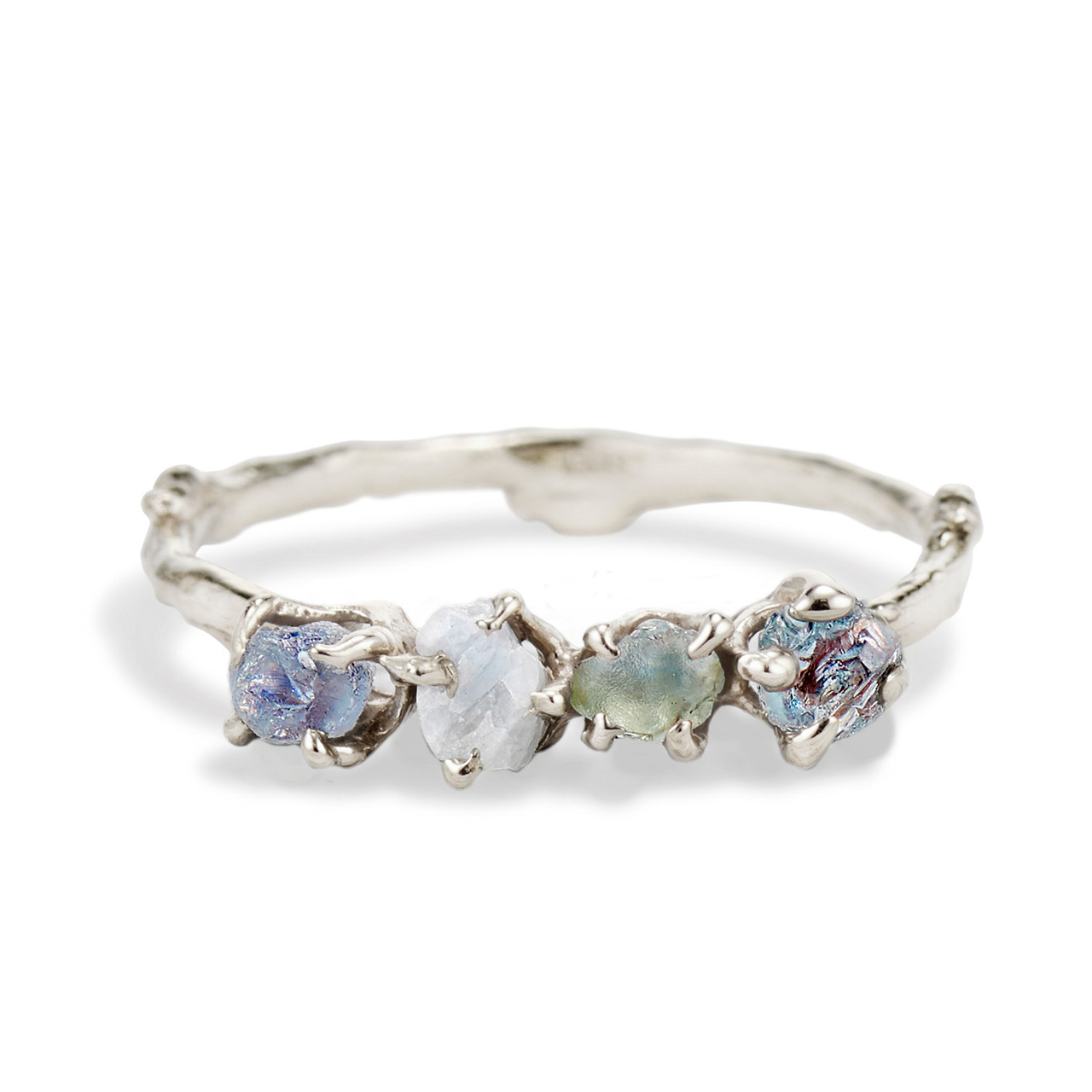 Raw Aquamarine Ring in Silver by Buddha Blossom Jewels