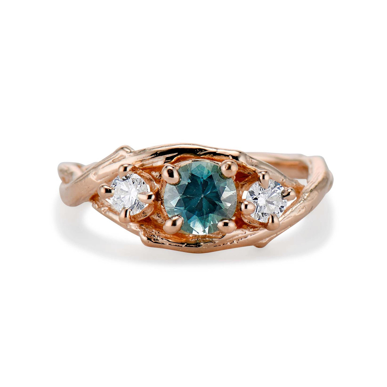 Unity Three Stone Sapphire and Diamond Wedding Ring