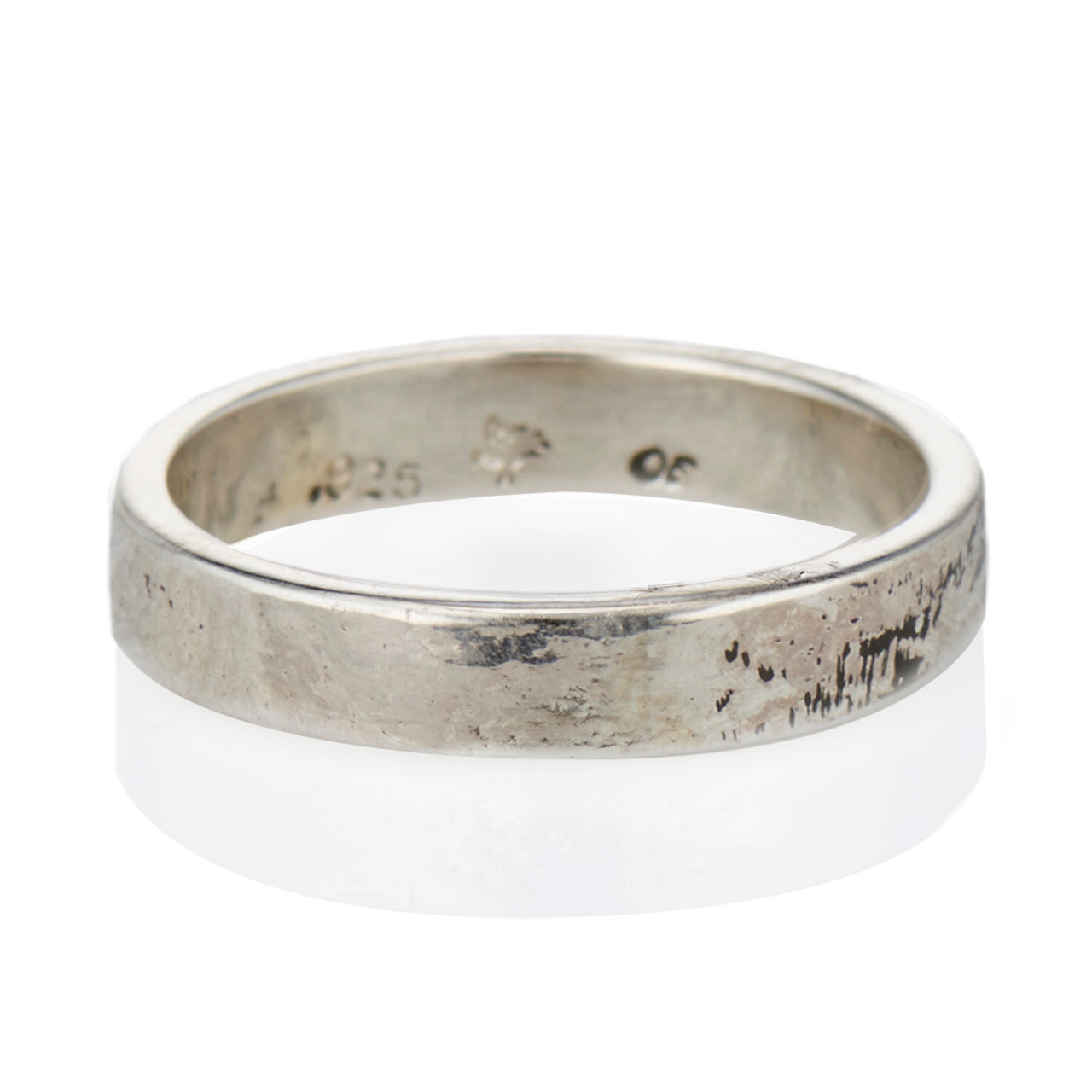 Silver Birch Bark 4mm Wedding Ring | Olivia Ewing