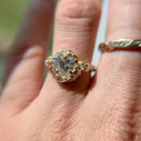 14K Yellow Gold Juniper Heart Shaped Diamond Solitaire Ring by Olivia Ewing Jewelry