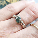 Rough Montana sapphire engagement ring by Olivia Ewing Jewelry