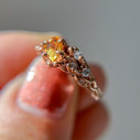 14K Rose Gold Juniper Citrine & Diamond Cluster Ring