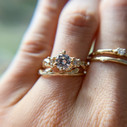 14K Yellow Gold Woodland Diamond Three Stone Ring by Olivia Ewing Jewelry