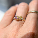 14K Yellow Gold Juniper Alexandrite Cluster Ring