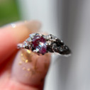 14K Rhodium Plated White Gold Juniper Alexandrite Cluster Ring