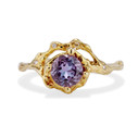 14K Yellow Gold Naples Alexandrite Half Halo Ring by Olivia Ewing Jewelry