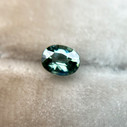 Petite Teal Blue Oval Montana Sapphire
