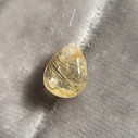 Rose Cut Pear Shaped Gold Rutilated Quartz