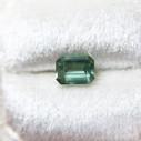 Emerald Cut Sage Green Opalescent Sapphire