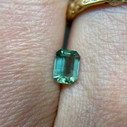 Emerald Cut Sage Green Opalescent Sapphire