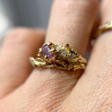 14K Yellow Gold Juniper Alexandrite Cluster Ring by Olivia Ewing Jewelry