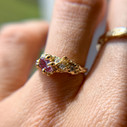 14K Yellow Gold Juniper Alexandrite Cluster Ring by Olivia Ewing Jewelry