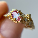 14K Yellow Gold Juniper Alexandrite Cluster Ring by Olivia Ewing Jewelry