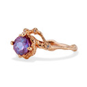 14K Rose Gold Naples Alexandrite Half Halo Ring by Olivia Ewing Jewelry