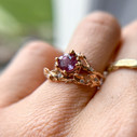 14K Rose Gold Naples Alexandrite Half Halo Ring by Olivia Ewing Jewelry